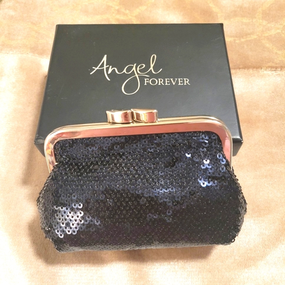 Victoria's Secret Angel Forever Black Sequin Coin Purse